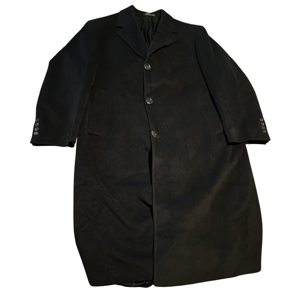 Chaps Ralph Lauren Mens Wool Blend Black Full‎ Length Overcoat 42SH